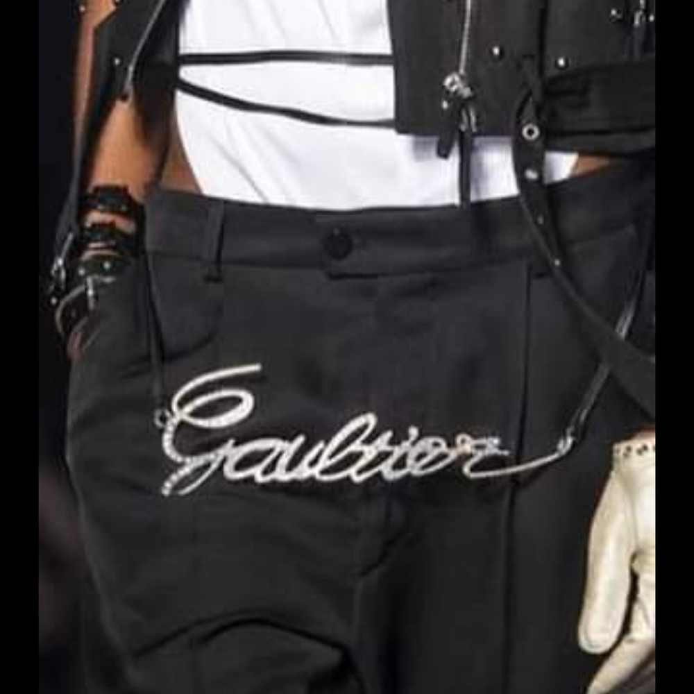 SALE💯Authentic Jean Paul Gaultier Runway Logo Chrome Belt